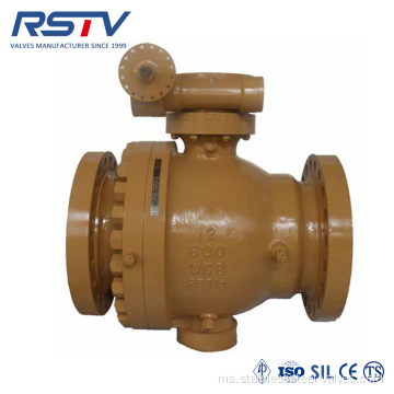 2PC 600LB Carbon Steel Flange Trunnion Ball Valve